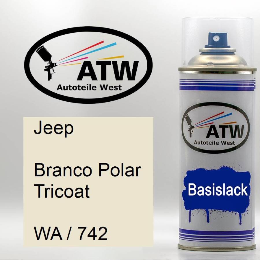 Jeep, Branco Polar Tricoat, WA / 742: 400ml Sprühdose, von ATW Autoteile West.